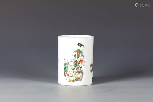 Famille Rose Chinese  Porcelain Brush pot