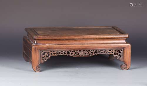 A CHINESE HARDWOOD SMALL TEA TABLE