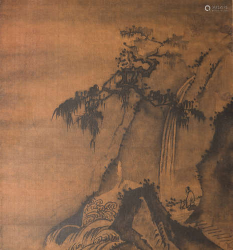 A CHINESE PAINTING OF LANDSCAPE MOTIF