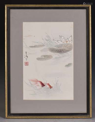 A CHINESE FRAMED PAINTING