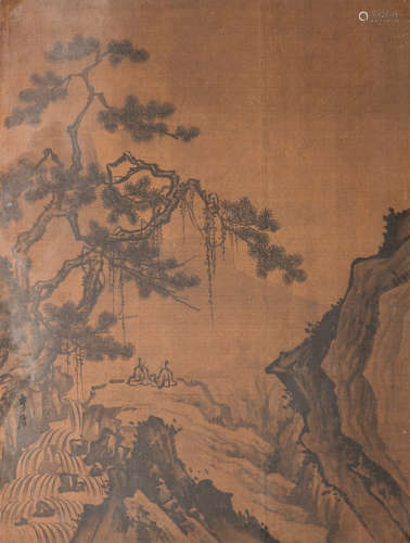 A CHINESE PAINTING OF LANDSCAPE MOTIF