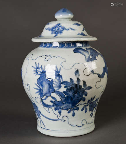 A Blue and White Porcelain Jar