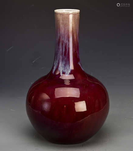 A Chinese Gorgeous Long Neck Porcelain Vase, Sotheby's