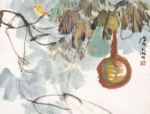 李琼久 匏瓜 1970年代作 设色纸本