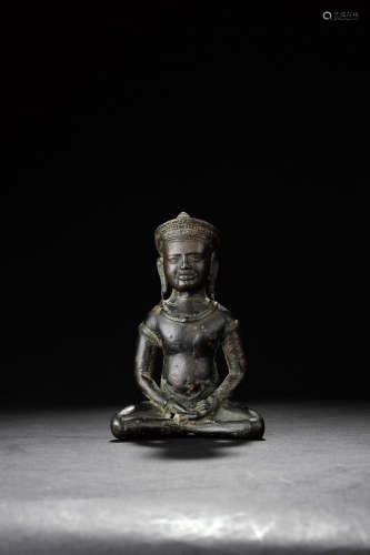 12-13世纪 高棉宝装佛 吴哥时期，巴戎寺风格 合金铜
