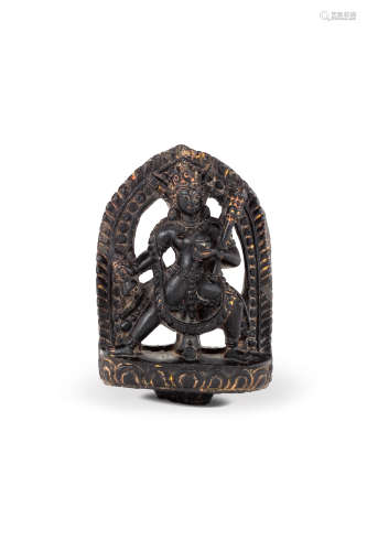 16世纪 黑石雕金刚亥母 西藏 黑石