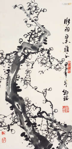 邓野 甲子（1984年）作 梅花 立轴 水墨纸本
