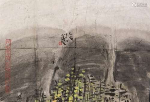 AN ABSTRACT STYLE CHINESE LANDSCAPE CHINESE PAINTING,AN ABSTRACT STYLE CHINESE LANDSCAPE CHINESE PAINTING