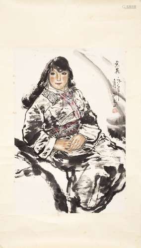 A CHINESE PAINTING OF FIGURE