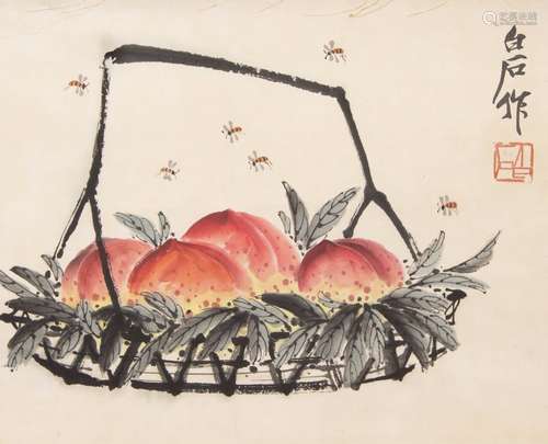 A CHINESE PAINTING OF PEACH