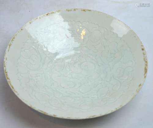 Fine Chinese Ying Qing Porcelain Boys & Lotus Bowl