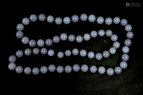 Fine Chinese Natural Jadeite Bead Necklace