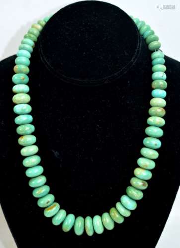 Turquoise Bead Necklace; Total Weight 121 G
