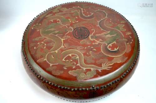 Qing Dynasty Chinese Large Dragon Box & Cover