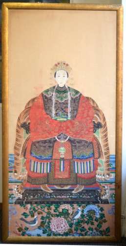 Qing Chinese High Rank Pretty Ancestor Painting