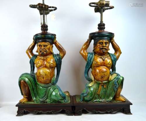 Pr Ming Dynasty Chinese Roof Tile Lamps