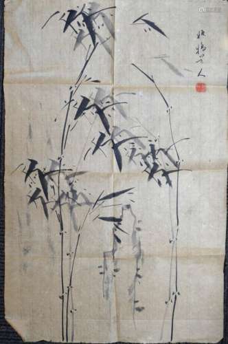Unmounted Chinese Ink Painting of Bamboo