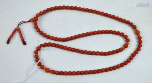 108 Bead Dark Coral Rosary; Total Weight 62.5 G