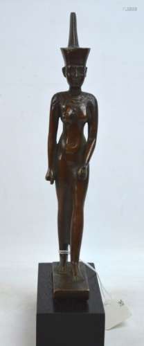 Bronze Egyptian Walking Woman on Stand