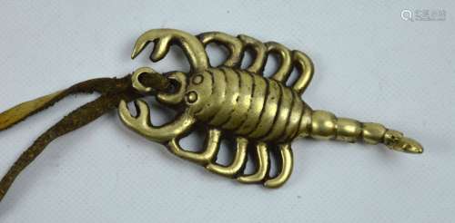 Antique Tibetan Cast Bronze Scorpion Pendant