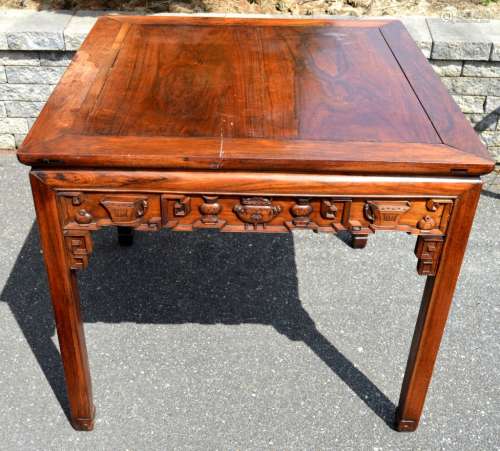 Good Chinese Carved Hardwood Square Table