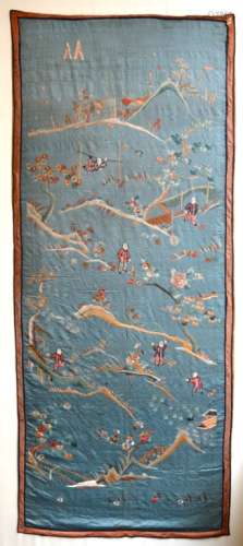 Large Chinese Silk Embroidered Panel
