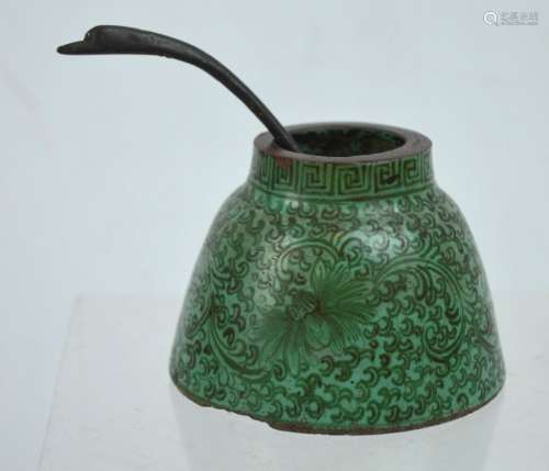 Rare 19th C Chinese Enameled Yixing Water Pot