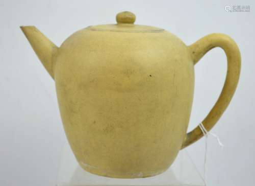 Rare Large 18th C Chinese White Yixing Teapot
