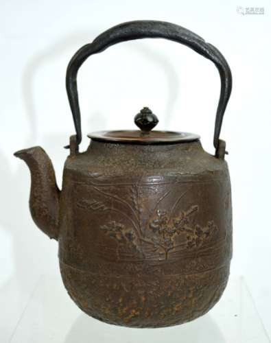 Finely Cast 19th C Iron Japanese Small Teapot