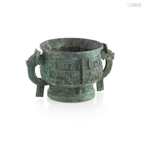 ARCHAISTIC VERDIGRIS BRONZE CENSER 13cm high