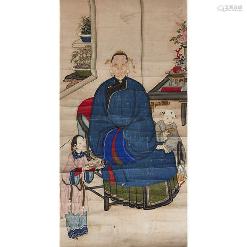 ANCESTOR PORTRAIT QING DYNASTY, 19TH CENTURY 65.5 x 123cm