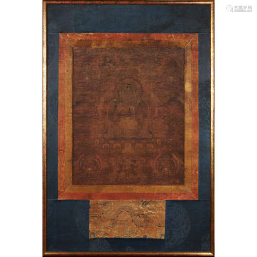 THANGKA DEPICTING AMITAYUS TIBET, 18TH CENTURY 60 x 48cm (sight)
