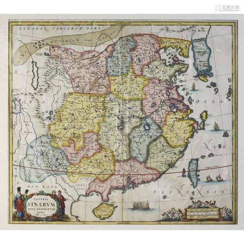 IMPERII SINARUM NOVA DESCRIPTIO JOHANNES VAN LOON, CIRCA 1650 52 x 47cm approx