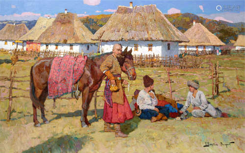 Valeriy Shmatko. The farm under Chyhyryn; Oil on canvas.  2010