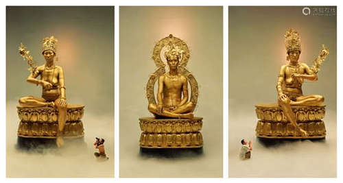 王庆松 Wang-Qingsong-现世incarnation set of 3 69x127cm(27x50 inch) c-print 2002 1of 25