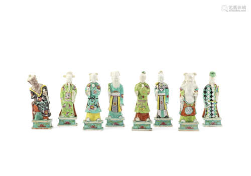 A set of famille rose figures of the Eight Daoist Immortals,19th century