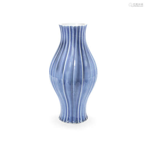 A blue-glazed 'olive stone' vase, ganlanping,Kangxi