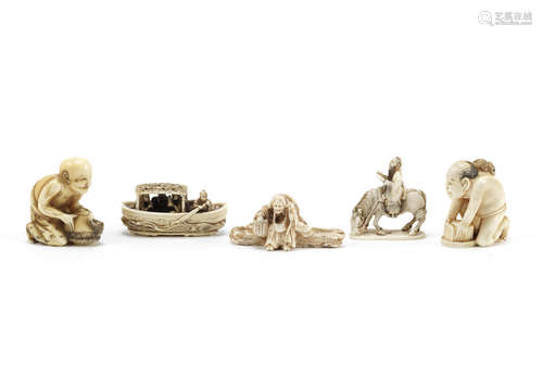 A small selection of ivory netsuke,Meiji/Taisho Period