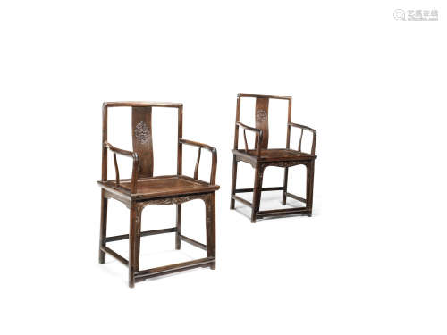 A PAIR OF JICHIMU continuous YOKE-BACK ARMCHAIRS,19th century
