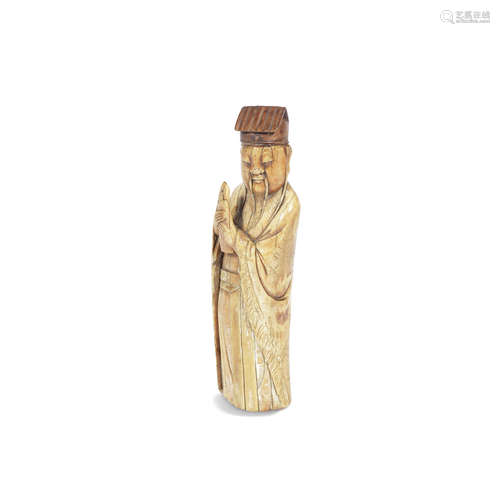 An ivory carving of an official,Late Ming Dynasty