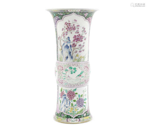 A famille rose beaker vase, possibly Samson,19th century