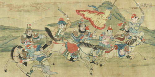 Anonymous (19th/20th century),Battle scenes from Romance of the Three Kingdoms