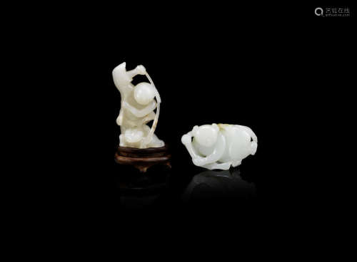 Two very pale jade carvings,18th/19th century