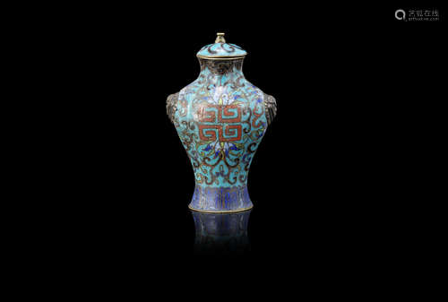 A cloisonné enamel snuff bottle,Late Qing Dynasty