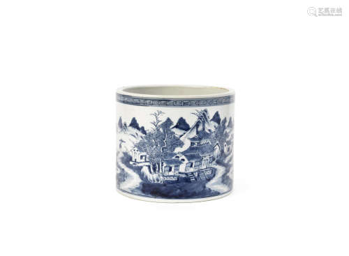A blue and white Export-Style brushpot,18th century