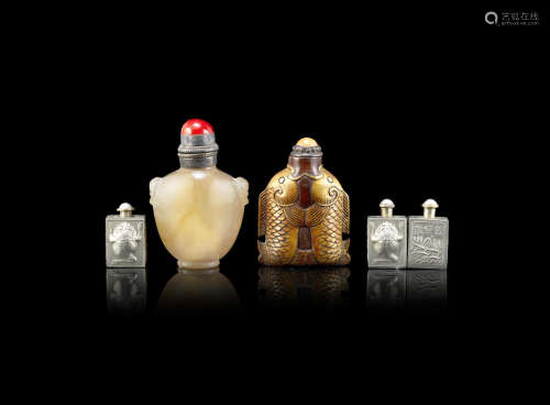 Four various snuff bottles,19th/20th century