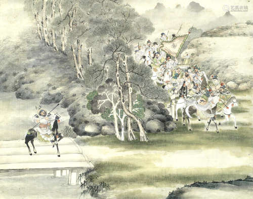 ANONYMOUS (QING DYNASTY),Warriors readying for battle