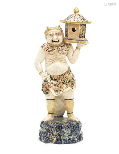 A Satsuma figure of an oni,Meiji Period