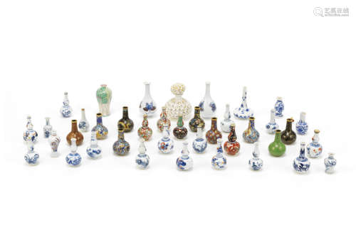 A group of blue and white 'doll's house' miniature vases,18th century and later