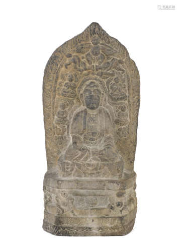 A stone stele of the Buddha,Tang dynasty or later
